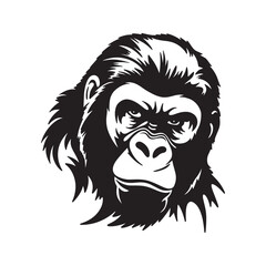 Gorilla head logo silhouette vector