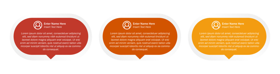 Rounded Testimonial Box Vector Template. Flat colored quote shape.