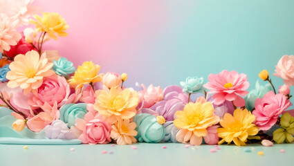 Cheerful and Pastel Background. Ai generated.