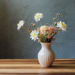 bouquet of white flowers in vase