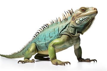 Obraz premium green iguana isolated on a white background