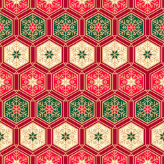 Geometric pattern for christmas and new year holidays. Snowflakes elements luxury styled design pattern.