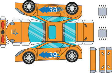 3D PRINTABLE CAR, Paper Craft, Ready to print, Paper Model,Toy,Print-at-Home