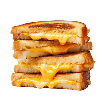 Grilled Cheese Sandwich On A White Background Isolated PNG