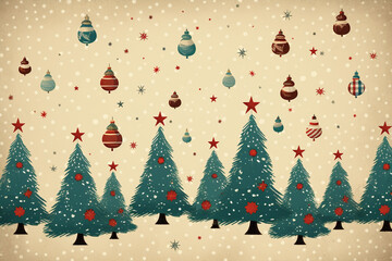 Classic Christmas holidays background colorful illustration with copy space. Generative AI