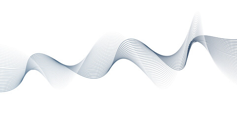 Abstract grey wave isolated on white background. Vector illustration for modern business design.Wave line art, Curved smooth design. Vector illustration,abstract vector blue wave melody lines on white