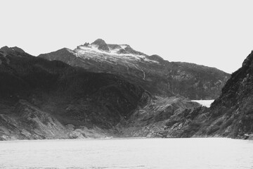 Mendenhall Lake and Rugged peaks, Juneau, Alaska
