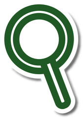 Digital png illustration of big green magnifier on transparent background