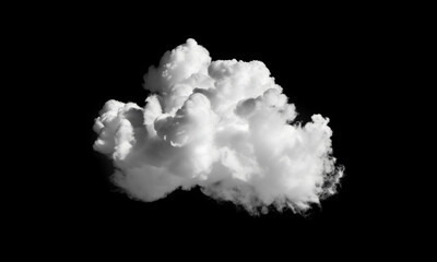 White cloud isolated on black background