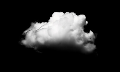 White cloud isolated on black background