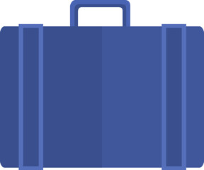 Digital png illustration of big blue suitcase on transparent background