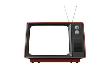 Digital png illustration of old tv with copy space on transparent background