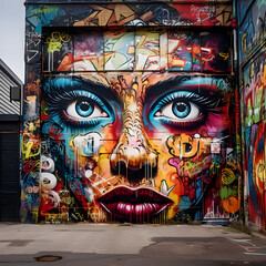 The vibrant street art and graffiti culture in a dynamic urban setting, Graffiti on the wall