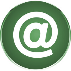 Digital png illustration of green circle with mail symbol on transparent background