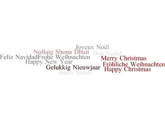 Digital png illustration of merry christmas text on transparent background