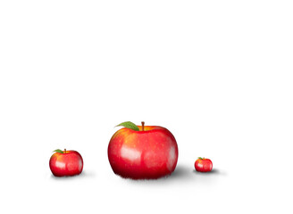 Digital png illustration of red apples on transparent background