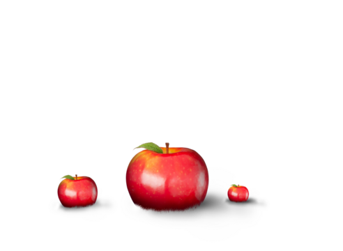 Digital png illustration of red apples on transparent background