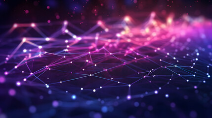 Obraz premium Modern digital abstract 3D background. Copy space. Can be used in the description of network abilities, technological processes, digital storages, science, education, pink background