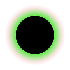 A big black dot with a green ring vector icon.