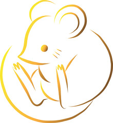 Digital png illustration of yellow mouse on transparent background
