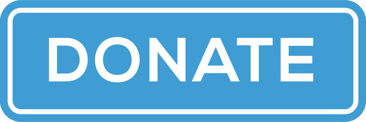 Digital png illustration of blue plate with donate text on transparent background