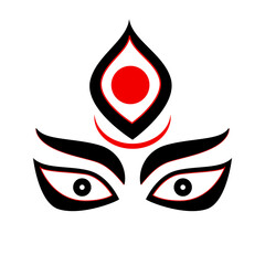 Fototapeta premium Devi Durga face illustration vector icon.