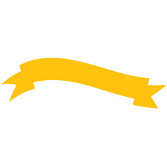 Digital png illustration of yellow ribbon banner on transparent background
