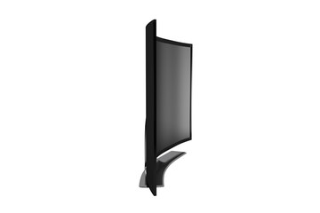 Digital png illustration of black bent tv on transparent background