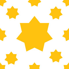 Obraz premium Digital png illustration of yellow stars repeated on transparent background