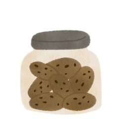 cookies on jar isolated on white background