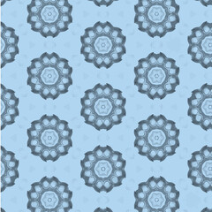 Digital png illustration of blue floral pattern on transparent background