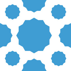 Digital png illustration of blue shapes pattern on transparent background