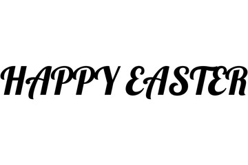 Digital png illustration of happy easter text on transparent background