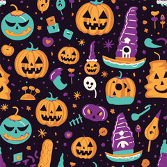 halloween seamless pattern