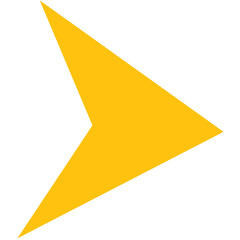 Digital png illustration of yellow arrow on transparent background