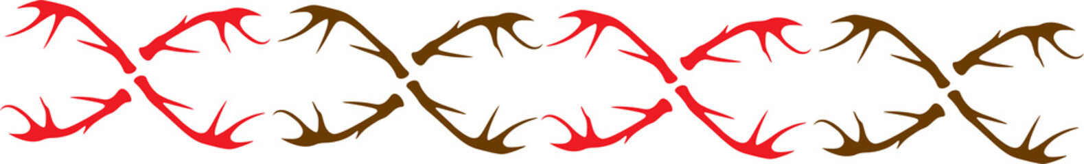 Digital png illustration of red and brown shapes pattern on transparent background