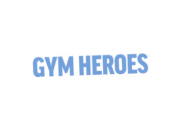 Digital png illustration of gym heroes text on transparent background
