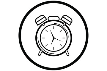 Digital png illustration of circle with alarm clock on transparent background