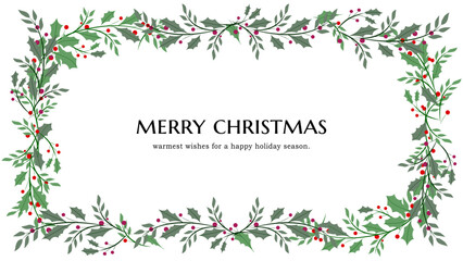 holly Christmas Background Frames.　柊のクリスマス背景フレーム