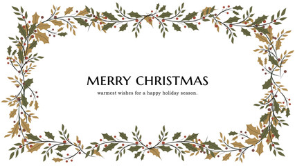 holly Christmas Background Frames.　柊のクリスマス背景フレーム - obrazy, fototapety, plakaty