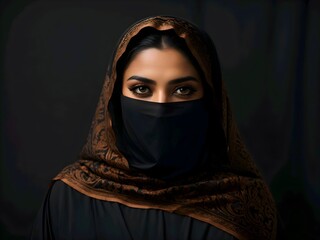 Naklejka premium portrait of a woman wearing burqa