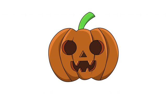 Animated video forming a Halloween pumpkin icon