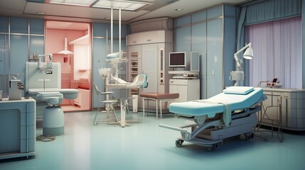 hospital room with hospital bed