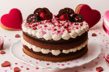 chocolate cake with heart