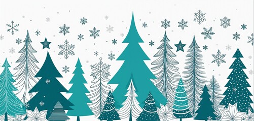 Obraz premium winter forest background illustration