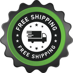 Free Shipping sticker badge 