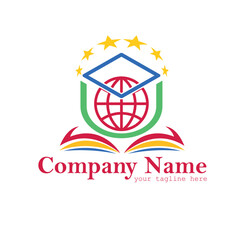  Logo Design Template for Higher Study Abroad company or agency.Study Abroad, Global education.