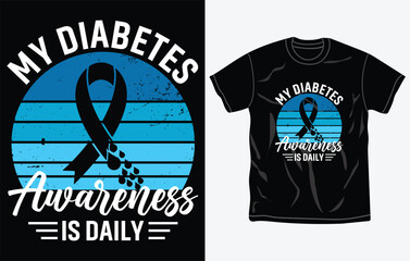 Diabetes awareness t-shirt design, typography t shirt, fighting, fully editable and printable vector file.