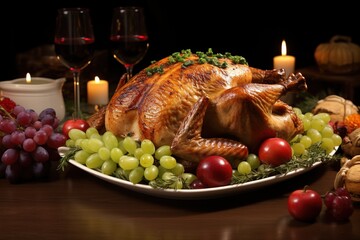 Fototapeta na wymiar Turkey's expat Thanksgiving tradition, Generative AI