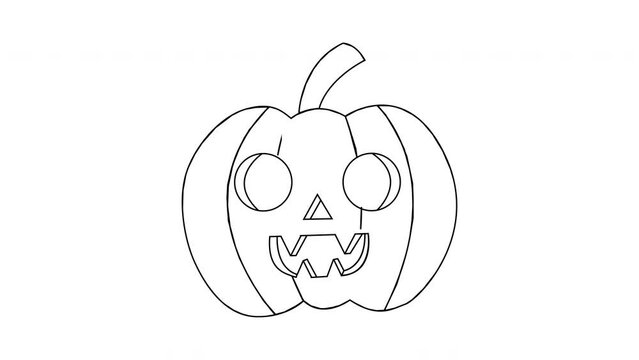Halloween pumpkin icon sketch animation video